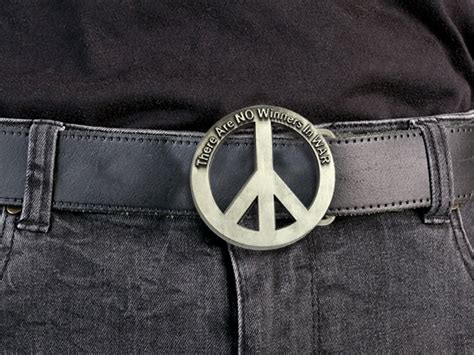 Ban The Bomb Peace Symbol Belt Buckle