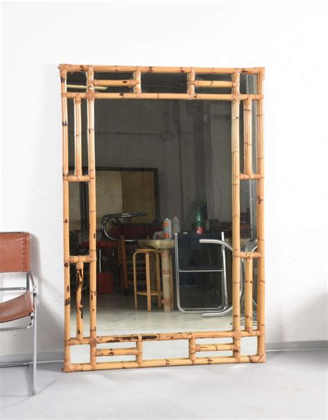 Large size traditional oval mirror shown in natural stock #4474 $170 31 x 39. Large Rectangular Mirror with Bamboo and Wicker Structure ...