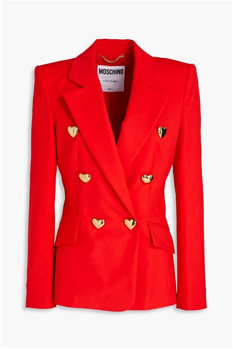 moschino double breasted cotton blend blazer the outnet