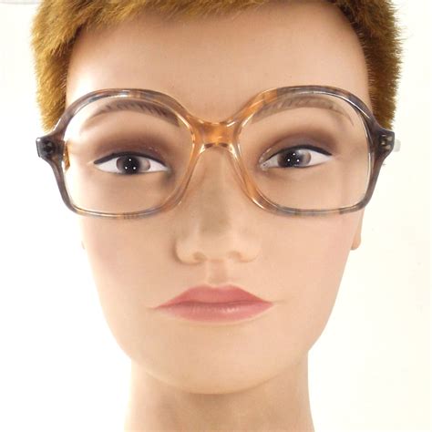 Round Oversize Eyeglasses 60s Nos Vintage Frames Plastic Etsy