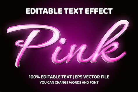 Premium Vector Pink Text Style Effect