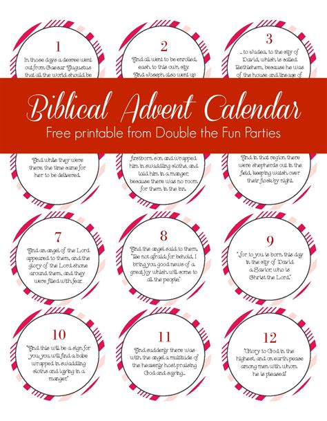 Free Biblical Advent Calendar Printable The Party Teacher