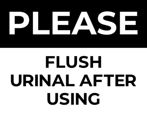 Printable Please Flush Urinal After Using Sign