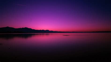 1366x768 Pink Purple Sunset Near Lake 1366x768 Resolution Wallpaper Hd Nature 4k Wallpapers