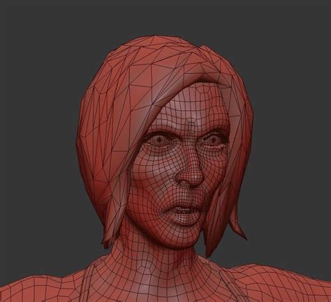 3d model female zombie model 1 vr ar low poly cgtrader