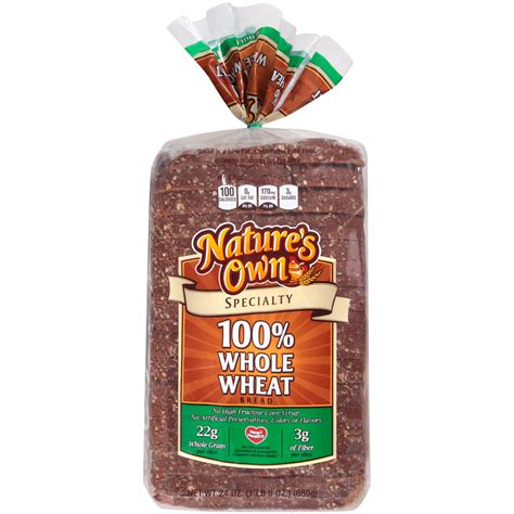Nature S Own Specialty 100 Whole Wheat Bread 24 Oz Loaf Walmart