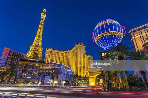 Las Vegas Strip At Twilight Las Vegas Usa Stock Photo