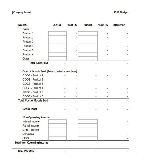 Small Business Budget Templates 10 Free Xlsx Doc And Pdf Formats