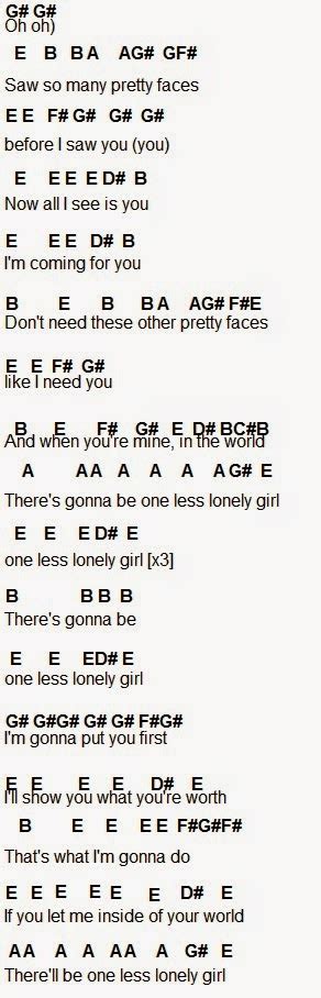 Flute Sheet Music One Less Lonely Girl