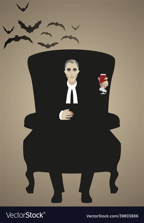 Vampire Sitting In An Armchair Holding A Glass Vector Image