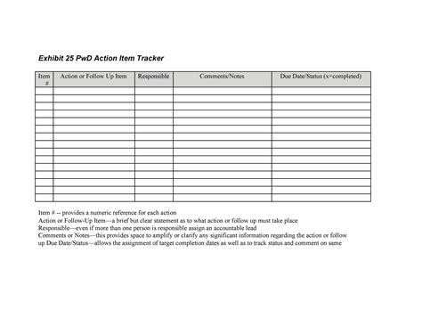 49 Great Action Item Templates Ms Word And Excel Templatelab