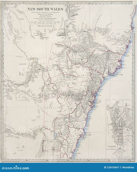 Old Map Of Sydney Nsw Australia Royalty Free Stock Photography