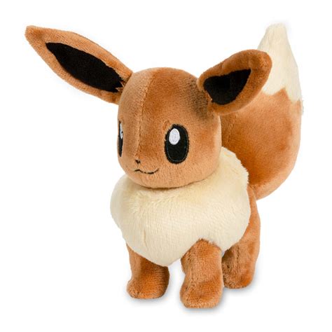 The plush version of eevee looks just like the pokemon character and it is 6 inches tall and it can sit on its own making it just perfect for kids and adults that would like to have their own pokemon in the. Eevee Pokémon plush | Pokémon Center Original