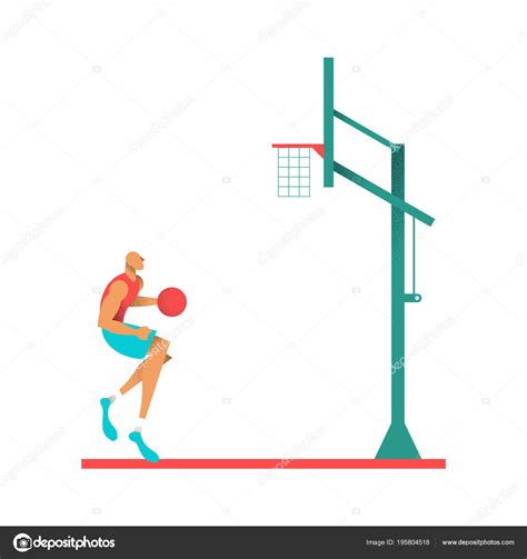 Basketball Player Ball Basket Hoop Illustration Sport Athlete Boy