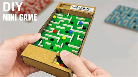 How To Make Mini Board Game Marble Labyrinth Out Of Cardboard Youtube