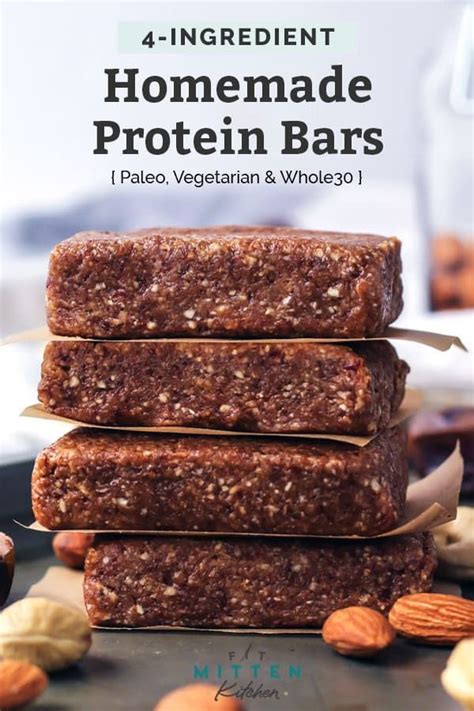 4 Ingredient Homemade Protein Bars Whole30 Paleo • Fit Mitten