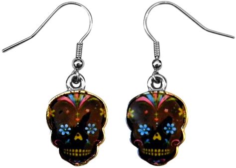 Fantasy Ts Day Of The Dead Sugar Skull Earrings Assorted Colors