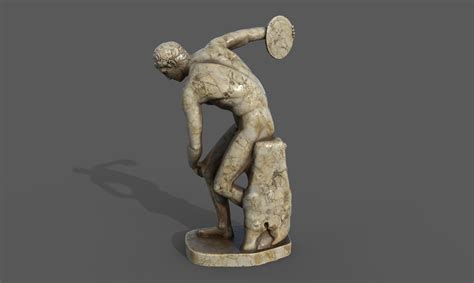 3d Model Statue Of Discobolus 2 Vr Ar Low Poly Cgtrader