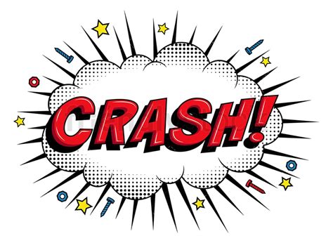 Crash Retro Comic Book Sound Effect Cartoon Clipart Vector Friendlystock