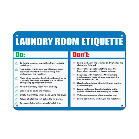 Laundry Room Etiquette List