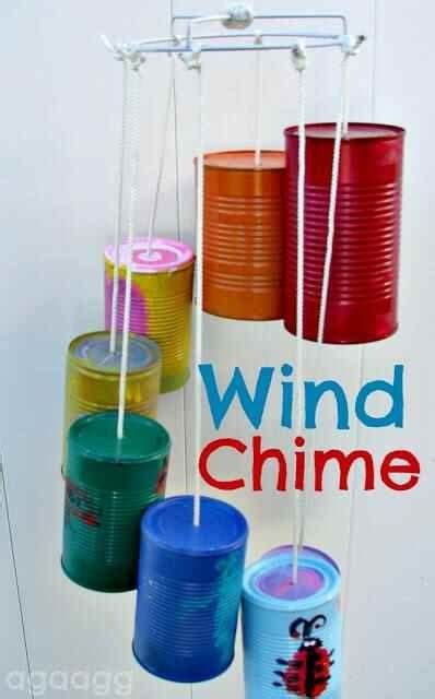 Tin Can Wind Chime Noisy Play Pinterest