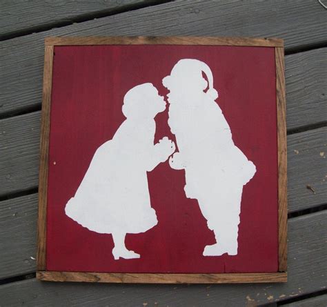 Handpainted Mr And Mrs Santa Claus Silhouette Sign By Blondebombersigns