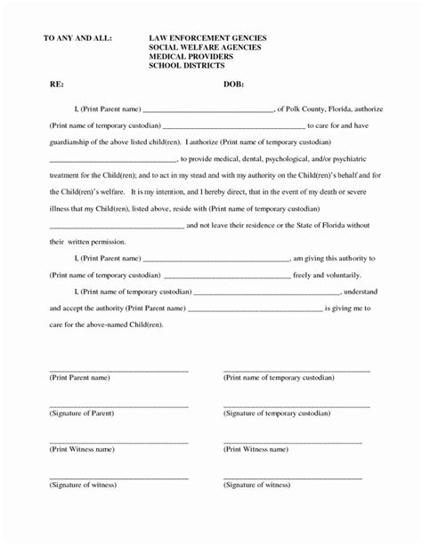 Free Printable Child Custody Forms