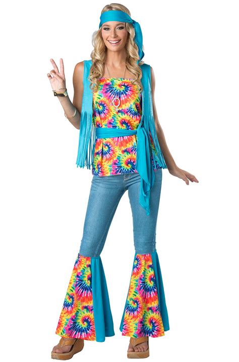 Tie Dye Hippie Adult Costume In 2020 Hippie Costume Costumes For Women Dress Up Costumes