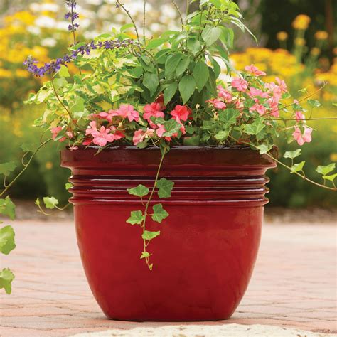 Better Homes And Gardens Bombay Decorative Outdoor Planter Red Sedona
