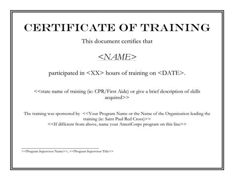 Training Certificate Download Free Documents For Pdf Word And Excel