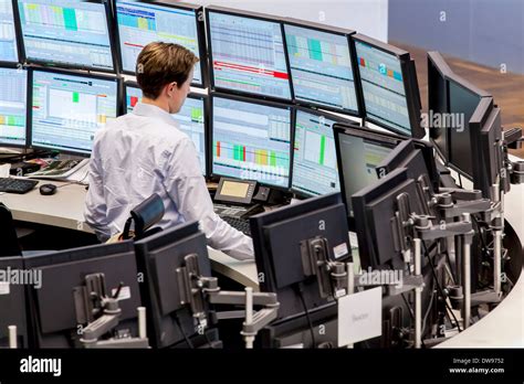 Stockbroker On The Trading Floor Of The Frankfurt Stock Exchange