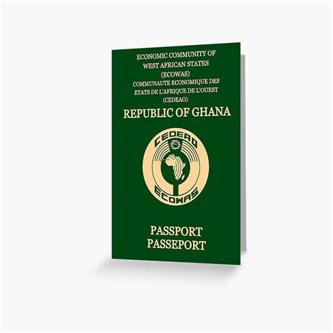 Ghana Passport Greeting Card By Hakvs Redbubble