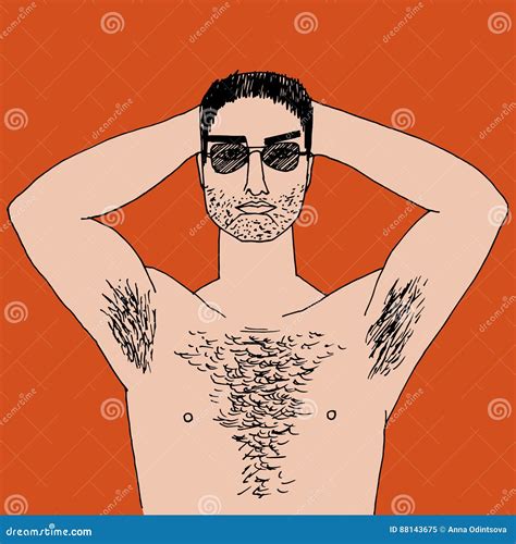 Hairy Man Stock Vector Illustration Of Human Color 88143675