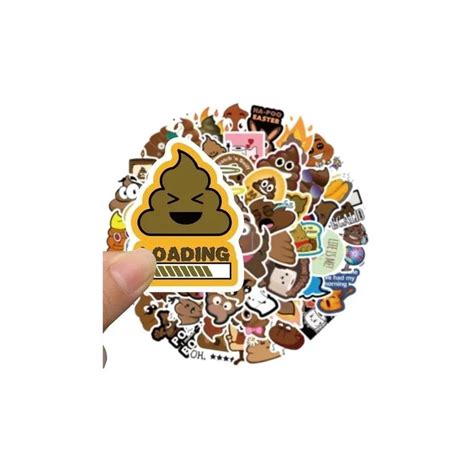 Generico 50 Stickers Emoji Caca Kawaii Etiquetas Autoadhesivas