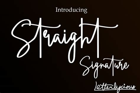 Straight Signature Font In 2020 Signature Fonts