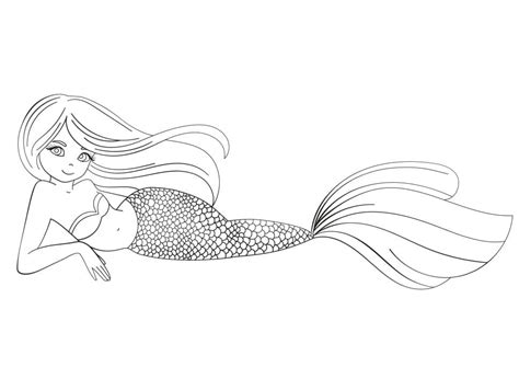 Cartoon Mermaid Printable Coloring Page Download Print Or Color