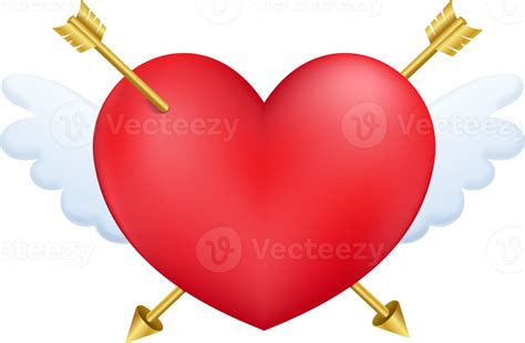 Heart Cupid Angel Wings Illustration 15276296 Png