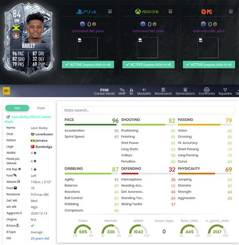 Jun 18, 2021 · re: FIFA 21: SBC Leon Bailey Freeze - Requisitos y soluciones