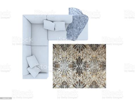 Sofa With Carpet With Selection Paths In Photoshop Stock Photo