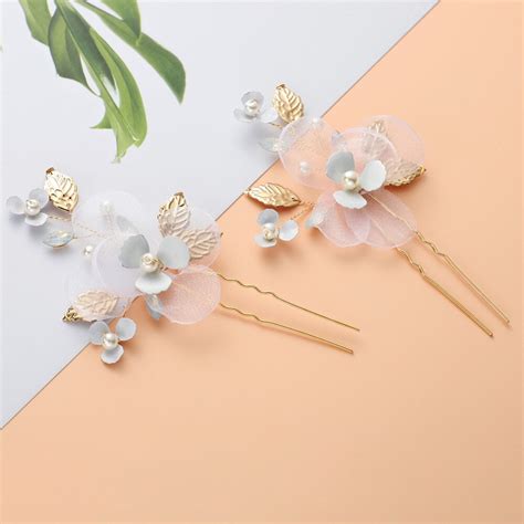 jonnafe hand wired bridal hair pin clip gold leaf wedding headpiece hair accessories for women
