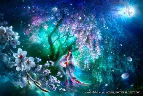 Japanese Anime Forest Magical Night Forest 3d Abstract