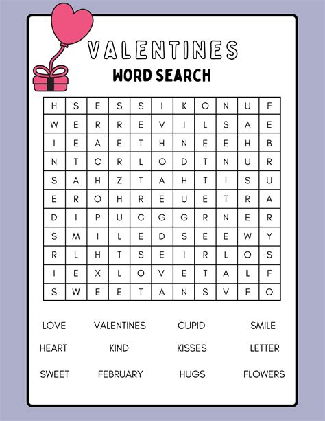 Valentines Day Word Search 💗 Free 💗 Printable 💗 Pdf 💗