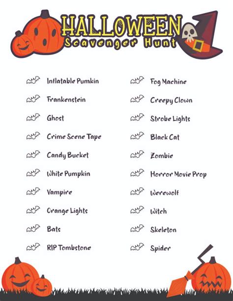 Printable Halloween Scavenger Hunt · The Typical Mom