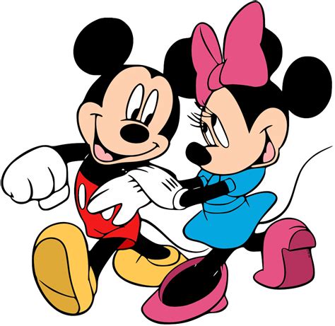 clip art of mickey and minnie mouse walking arm in arm disney mickeymouse minniemouse