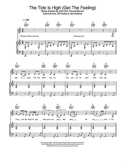 Chords for high tide or low tide. Atomic Kitten "The Tide Is High (Get The Feeling)" Sheet ...