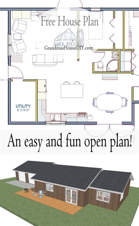 Free House Plan: Open home plan utilizing less then 1,100 ...