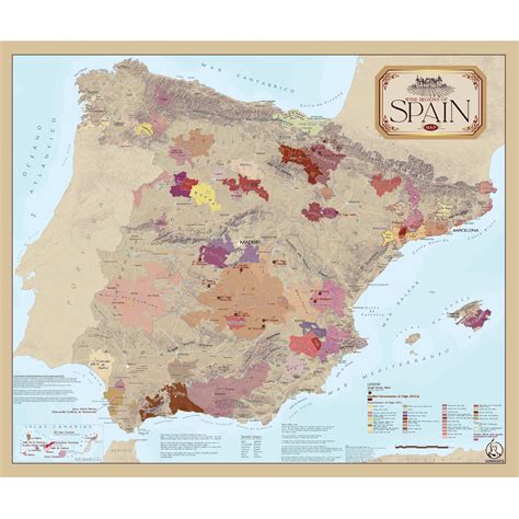 Spain Wine Region Map Giclée Wine Enthusiast