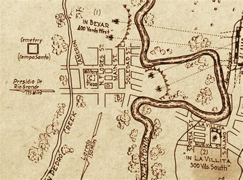 Siege Of The Alamo Map By Col Andrew Jackson Houston Copano Bay Press