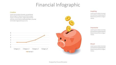 Presentation Slide With Illustration Of Funny Piggy Bank And Falling