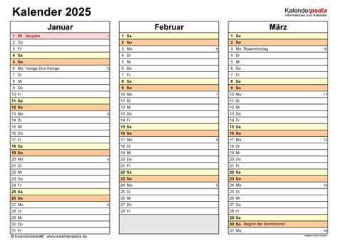 Kalender 2025 Zum Ausdrucken Als Pdf 19 Vorlagen Kostenlos